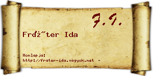 Fráter Ida névjegykártya